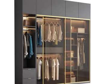 Tủ cánh kính cường lực kết hợp gỗ MDF cốt xanh chống ẩm QA140